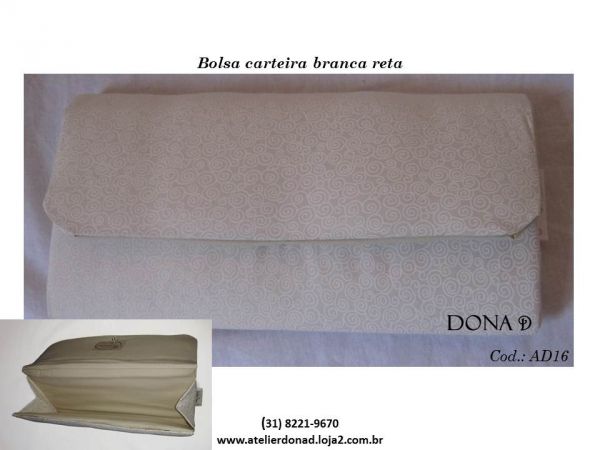 Bolsa carteira branca reta - Cód. AD16