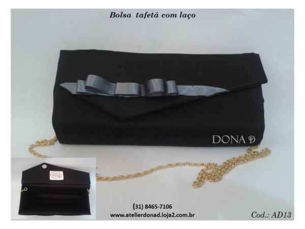 Bolsa de tafetá com laço de cetim - Cód. AD13