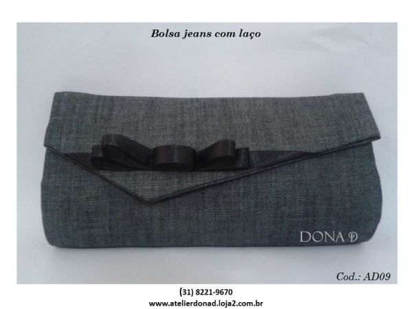 Bolsa jeans com laço - Cód. AD09