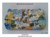 Bolsa floral azul bordada -  Cód. AD08